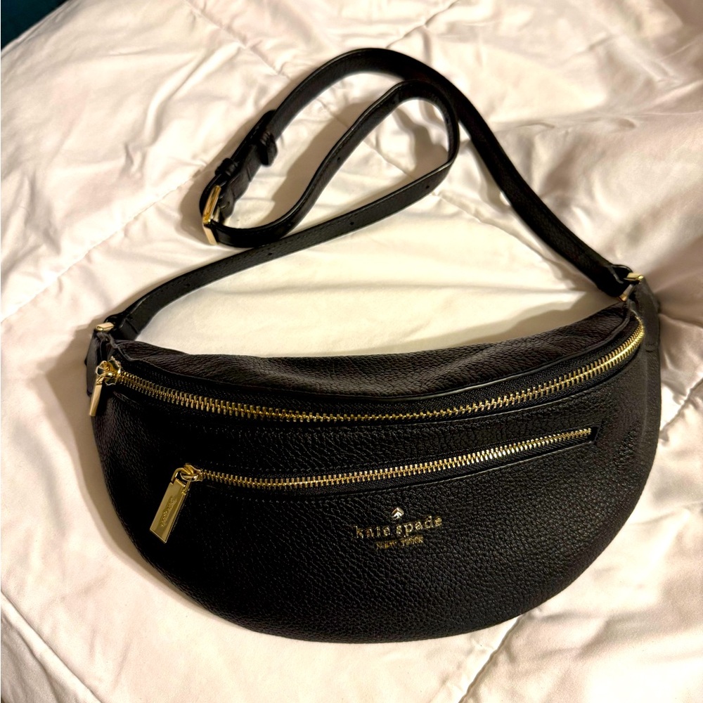 Black Leather Kate Spade Fanny Pack